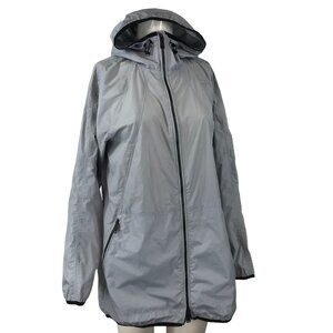 CALVIN KLEIN ~ MENS SMALL ~ GRAY SILVER REPEL FULL ZIP HOODED JACKET